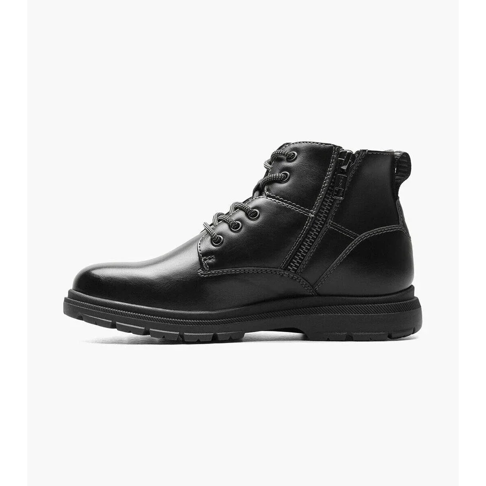 New Florsheim LOOKOUT JR. Plain Toe Lace Up Dress Boot Big Boys Youth 6 Black